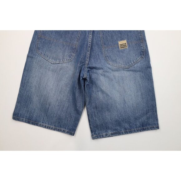 Deadstock Vtg 90s Marithe Francois Girbaud Mens 32 Loose Denim Jean Shorts Blue - Picture 10 of 11